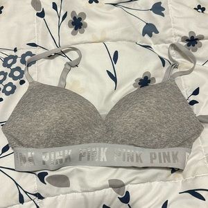 Pink - wireless light push up bra